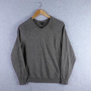 Belstaff Mens 100% Wool Crew Neck‎ Sweater Taupe Brown Made in Italy Large